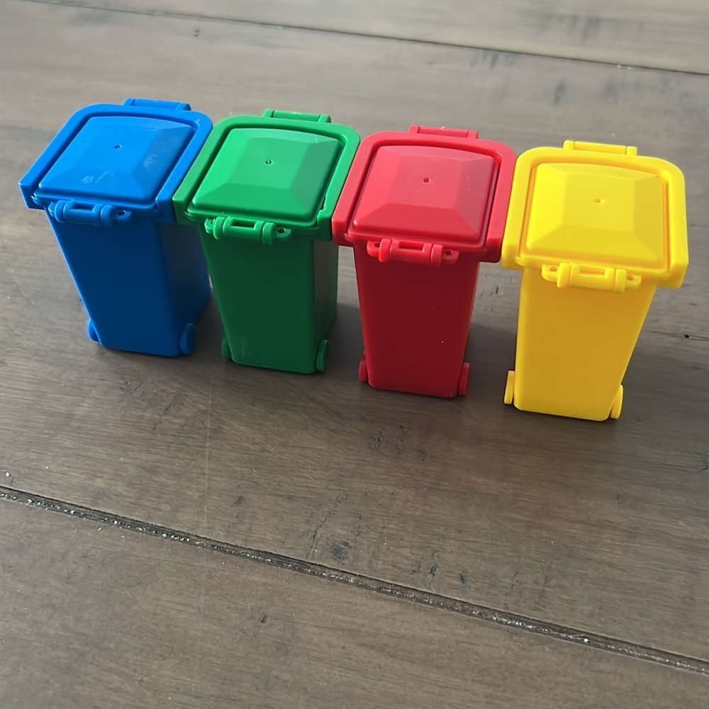 2 Mini Garbage Trash Can Paper Clips Stamps Recycling Bin Pen Storage Organizer - Picture 5 of 13
